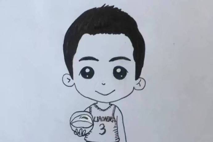 赵继伟晒网友画作 表示怀疑人生:我长啥样?(图)