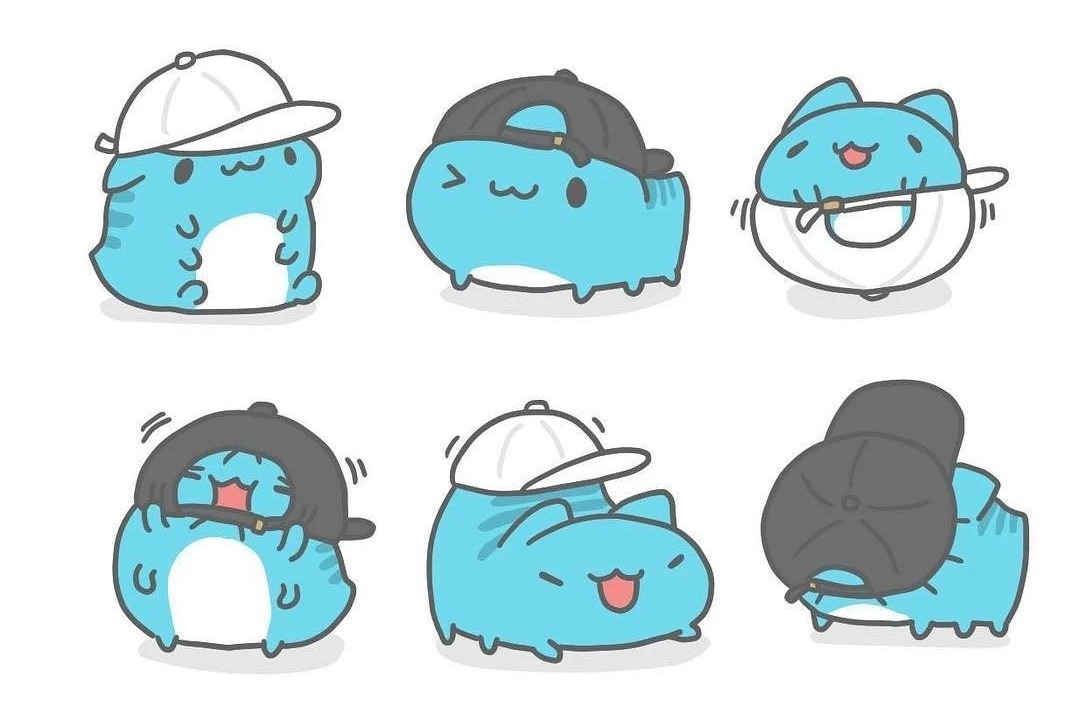 漫画师bugcat_capoo的蓝色超萌小怪兽