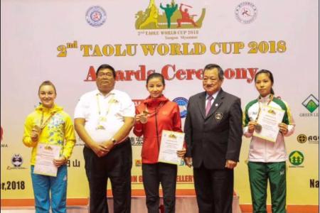 安徽省运动员王雪获得武术世界杯冠军