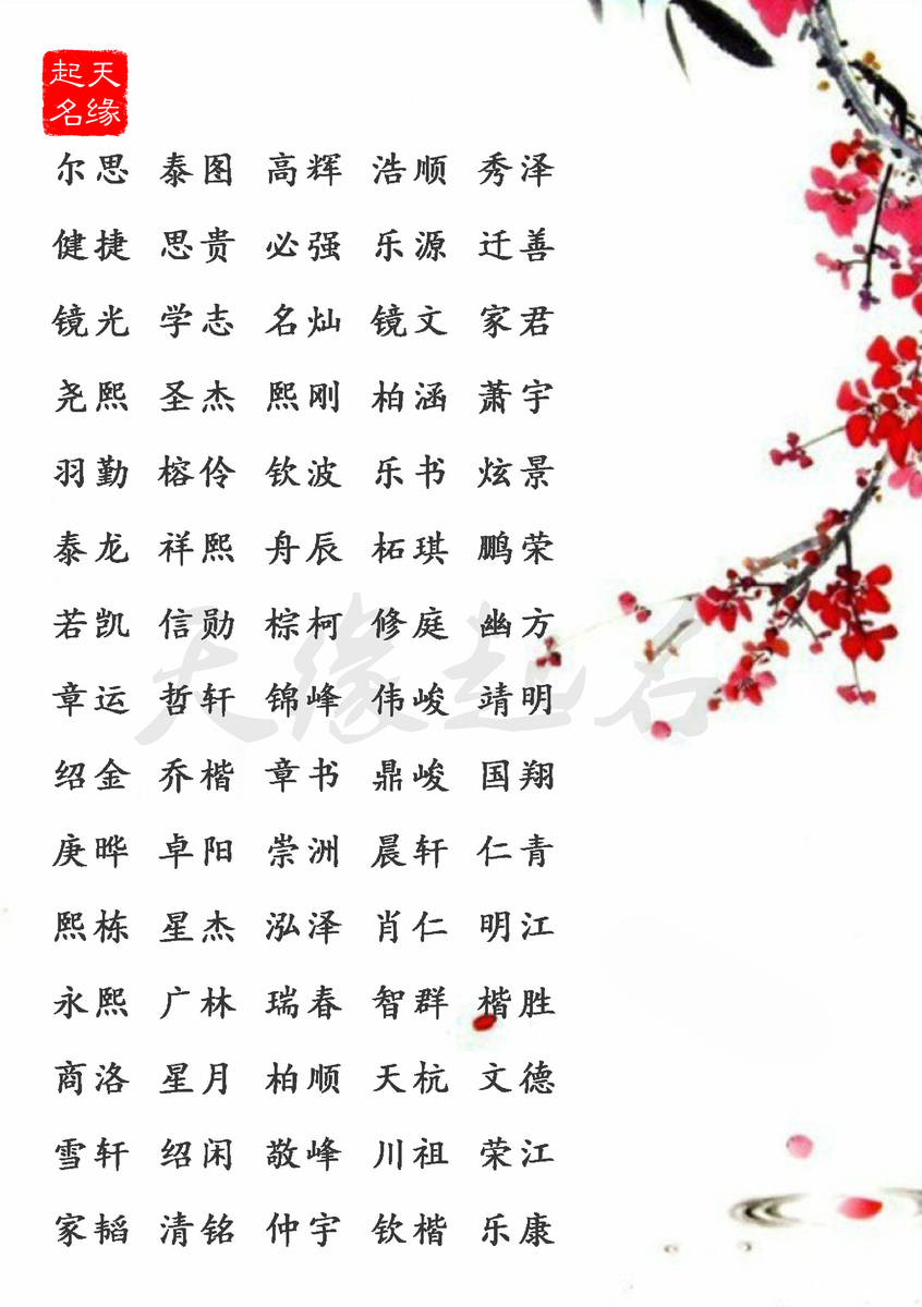 2019大气儒雅男宝宝名字大全
