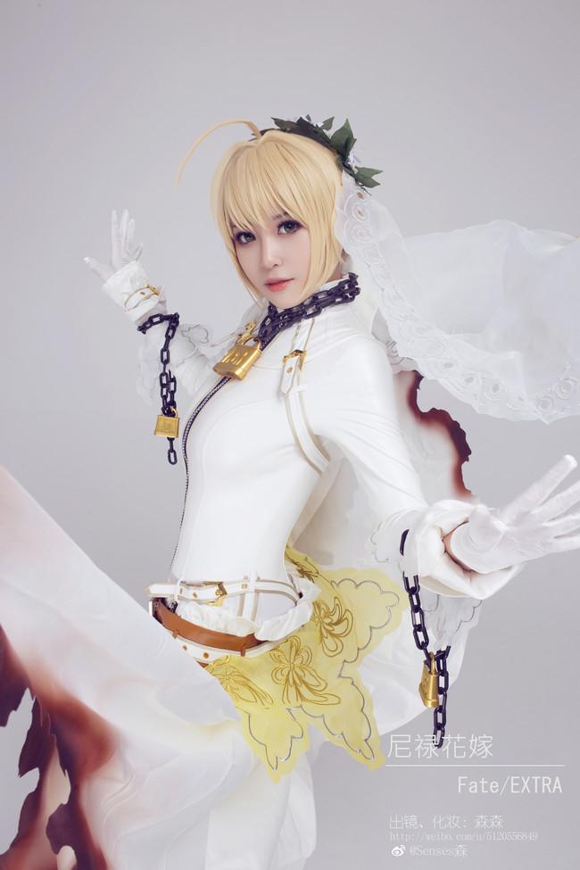 fate/extra 尼禄cosplay鉴赏 性感花嫁臻品级cos!