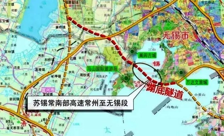 苏锡常高速公路经过无锡环太湖高速段后,无缝与苏州段的环太湖高速