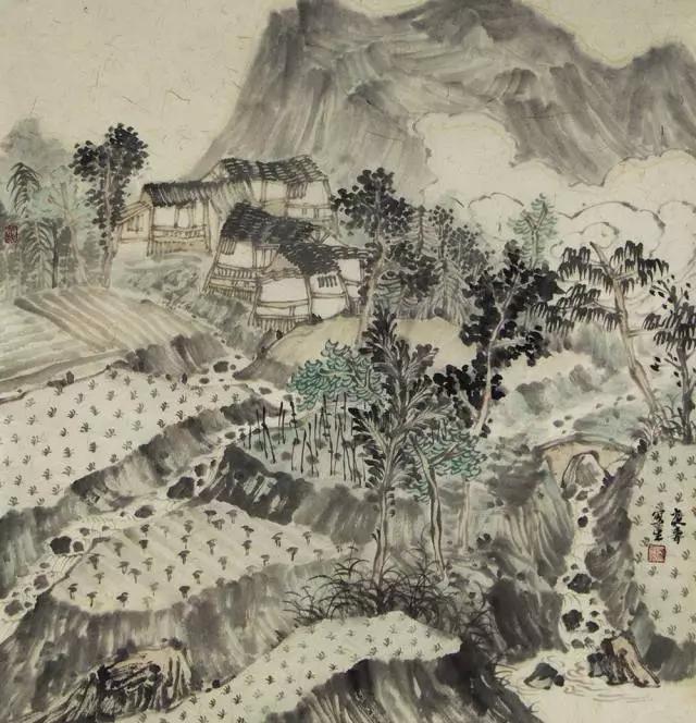 作品欣赏画家路建华另一幅国画山水作品《禅语,以洒脱的笔墨营造出