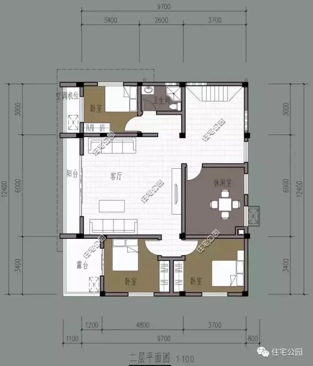 9.7x12米农村别墅,三代同堂,商住两用!