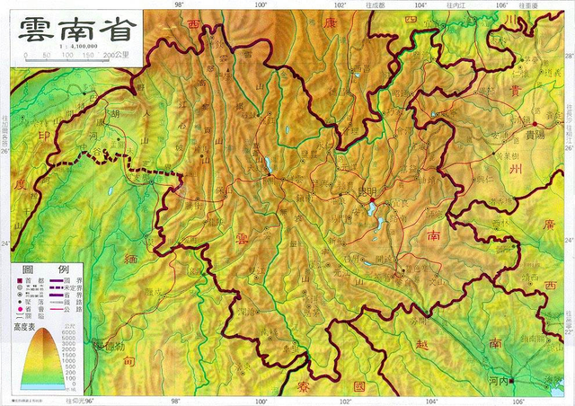 民国云南省地图抗战爆发后,这位旧军阀并未躲在自己的地盘里搞独立