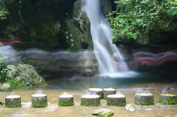 重渡沟的金鸡河景区,观菩提神树,飞虹瀑布,泄愤崖瀑布,平安桥,金鸡谷