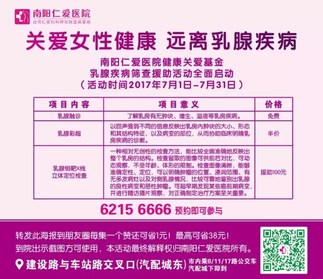 这样可以超早期发现乳腺疾病,做到及时治疗,确保健康人生!