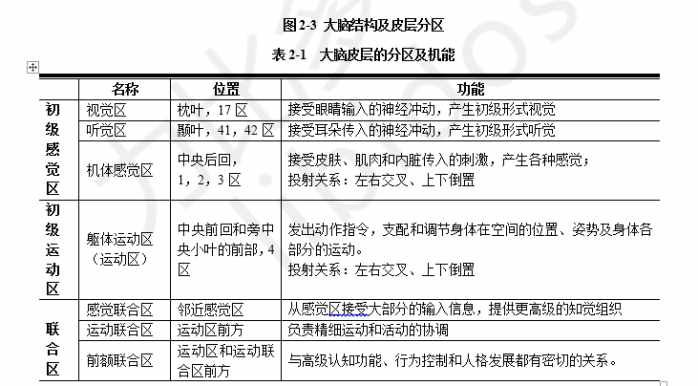 依据大家公认的布鲁德曼的皮层分区图,我们可把大脑分成不同的机能