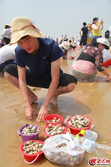 赶海节的小哥满满的收获