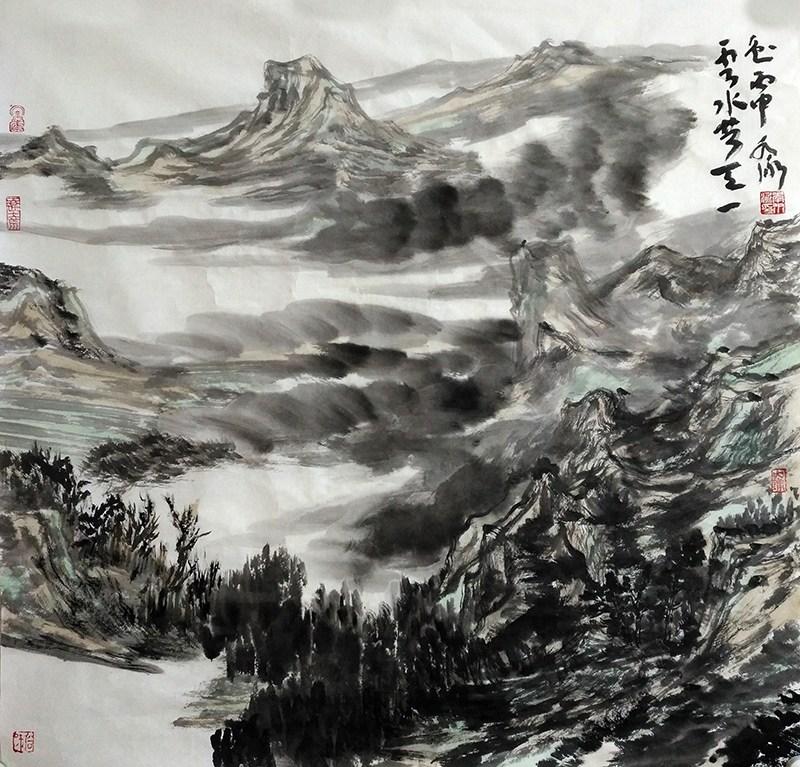 一人一画李水泳中国水墨山水画赏析