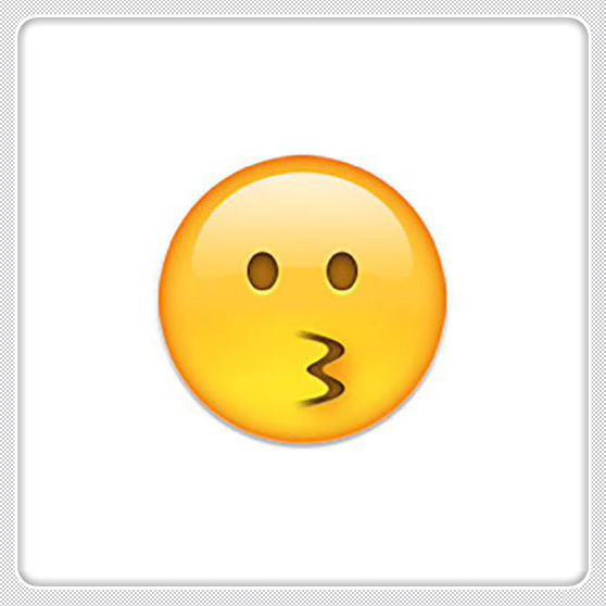 但实际上它其实也是表示亲吻的表情,只是比有一个心的那个 emoji 低一