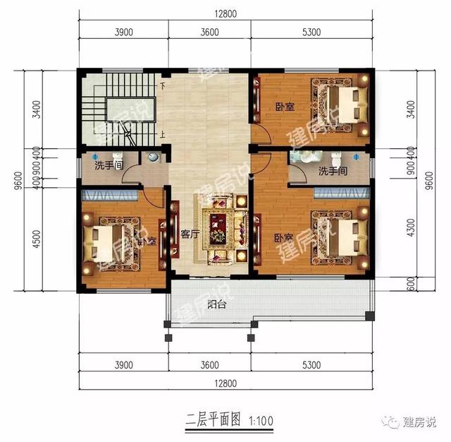 8×9.6米三层农村别墅,村里人抢着要建的户型_突袭房产_突袭网