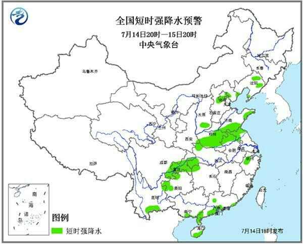 全国降水地区分布图