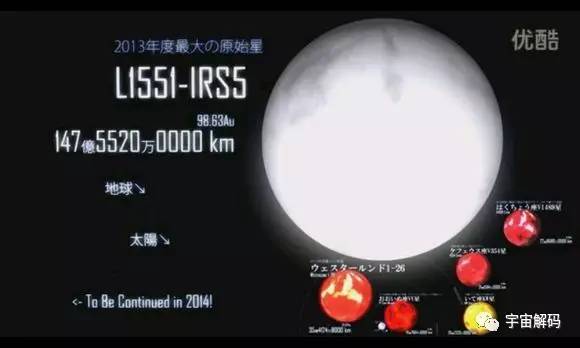 1 l1551-irs5直径35亿4124万8000km截至2013年度人类发现最大恒星no.