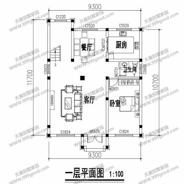 图纸加微信:tc-0008或者加qq:1164879977关注微信公众号:天晨别墅家园