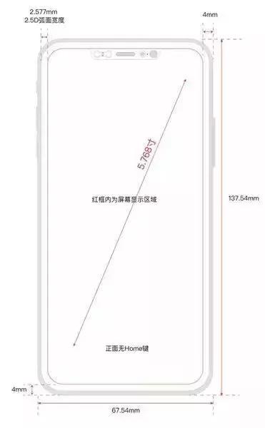 手机尺寸和iphone7类似,但是采用全屏幕,去掉了实体home键,外型出色