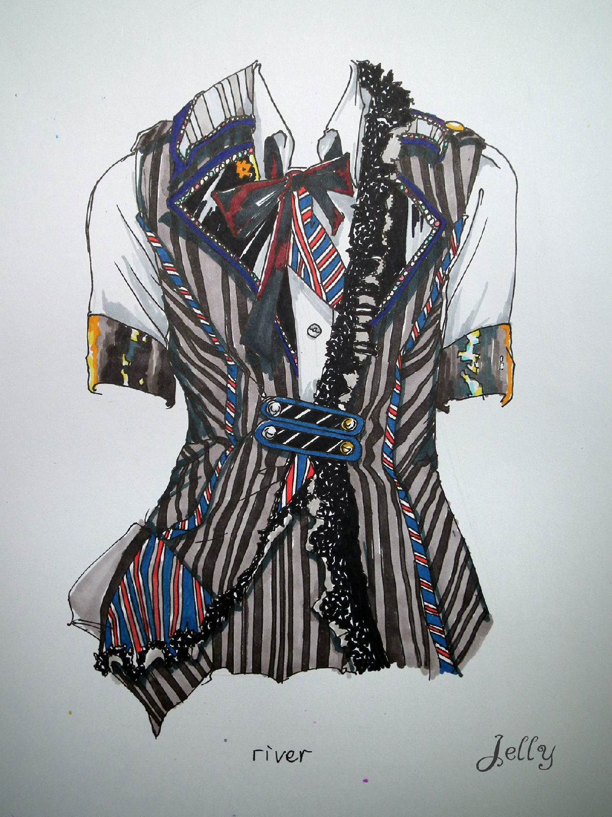 超强服装设计手绘图 akb48可爱的百变演出服