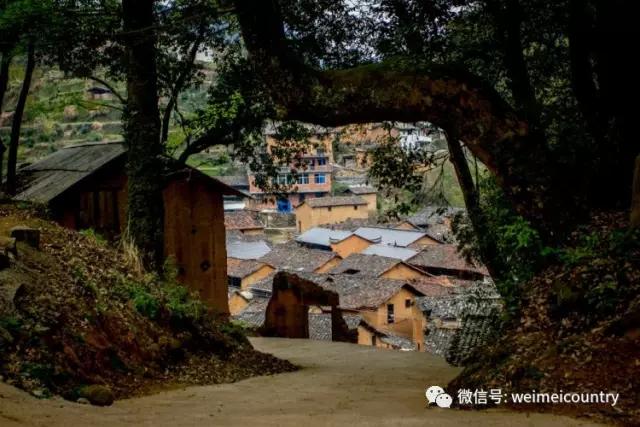 松庄村,孱孱流水呈"s"形绕村过,小桥流水人家