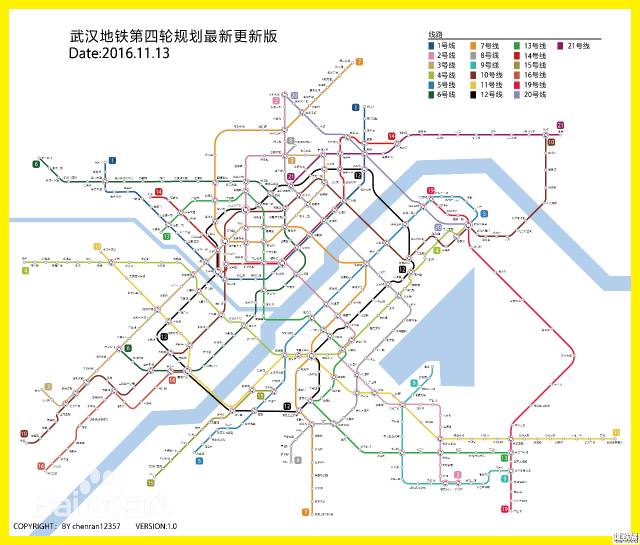 武汉地铁线路图丨长期规划