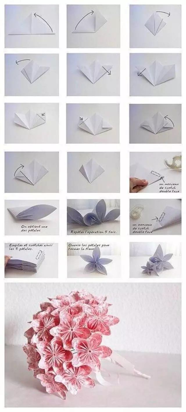 樱花树折纸 做法2