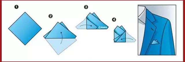 西装口袋巾的花式折叠法