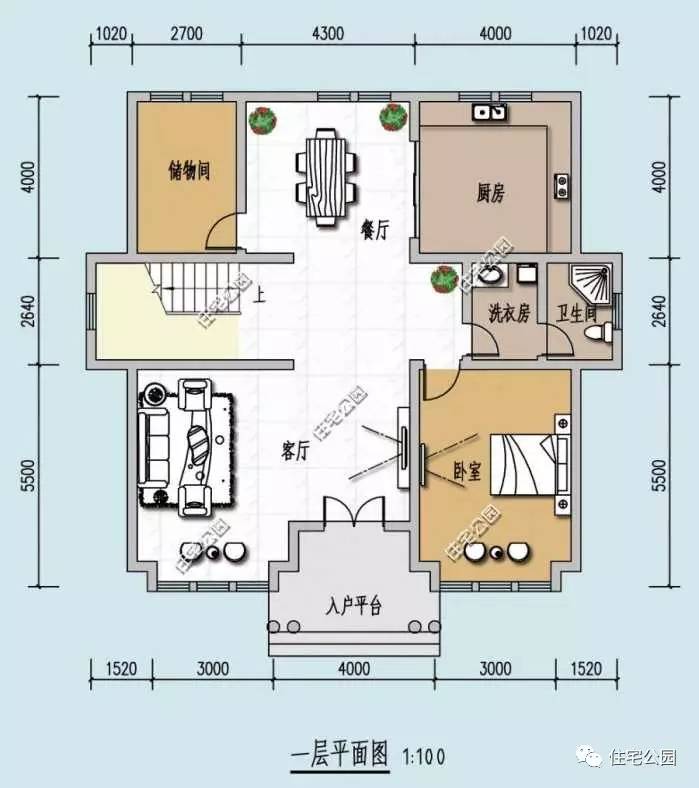 7米宽9米长房屋设计图,要求一楼一卫厨,二楼二