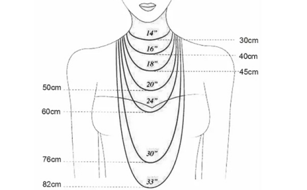常见的项链主要有以下这些尺寸: 16英寸(40cm):长度与项圈相当 18