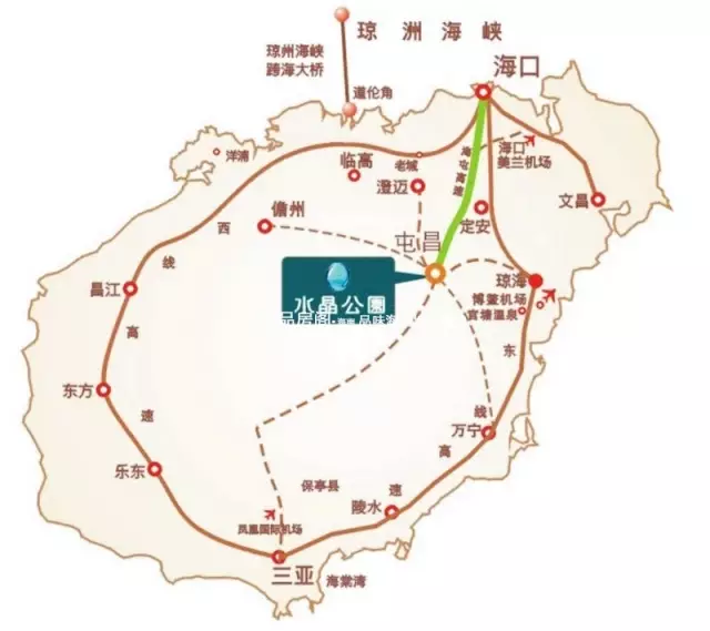 海南屯昌县路与环东路交汇处,项目所在的屯昌县,地处海南的中部