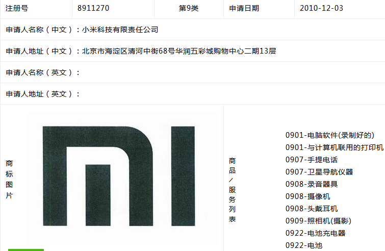 小米商标又遭遇侵权 使用者居然还是惯犯