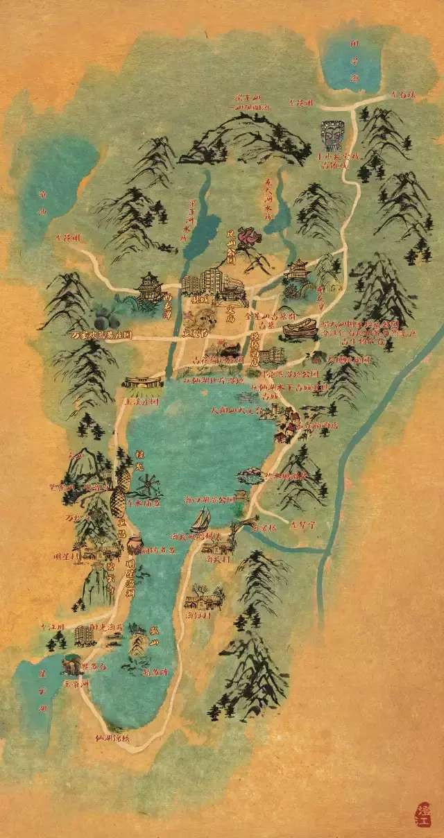 抚仙湖旅游地图图片