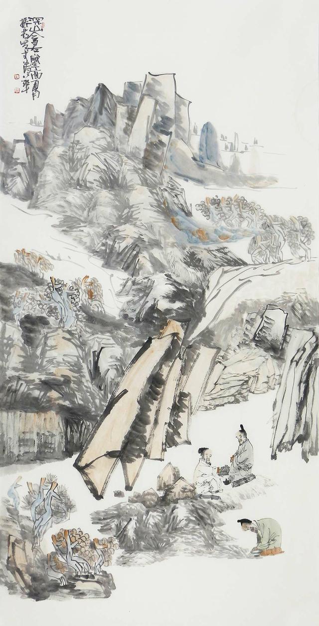 王振发以独特的艺术手法诠释出了优雅仙境的山