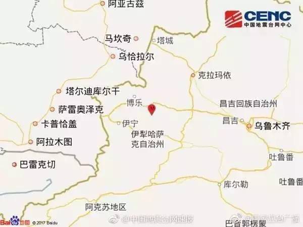 8月9日07时27分新疆博尔塔拉州精河县发生6.6级地震图片