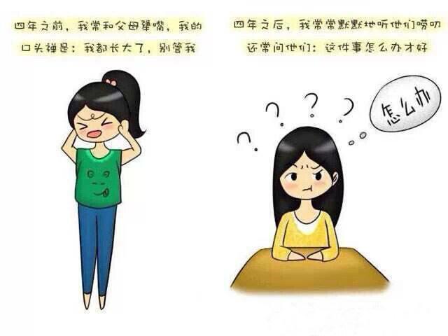 大学四年前后变化对比图!扎心了,老铁!