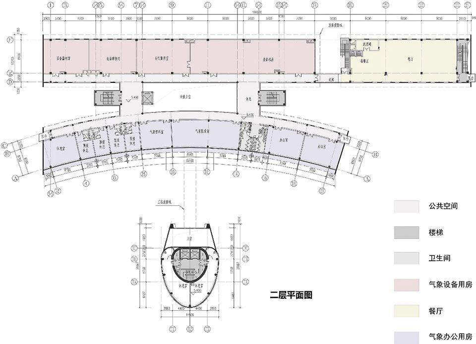 ▼三层平面图▼塔台平面图▼立面图项目名称:郑州新郑国际机场新塔台