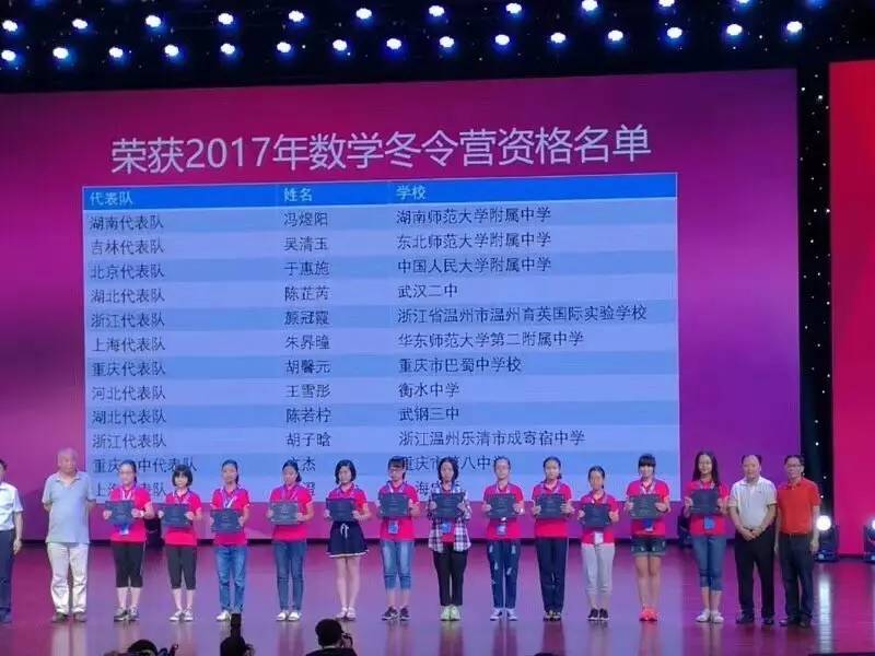 湖南师大附中冯煜阳同学荣获 2017年全国女子数学奥赛第一名