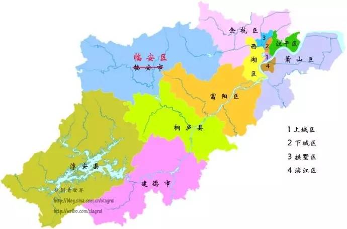 财经 正文 杭州最新版行政区划图 杭州由此超越南京(6622平方公里)