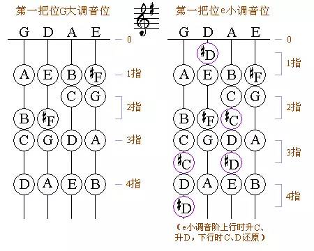 【小提琴学习】找了好久!14个调性一把位手型图,果断