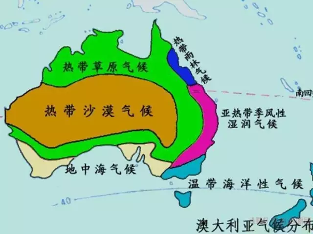 澳大利亚气候特征:澳大利亚是个四季分明的国家,不同的国家有不同的