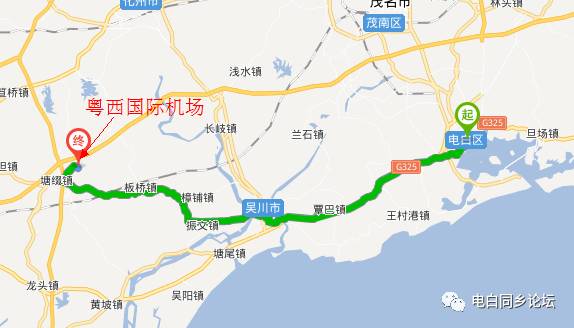 5公里,距即将通车的湛茂高铁塘缀站约3公里,形成"高速路,高铁,机场"