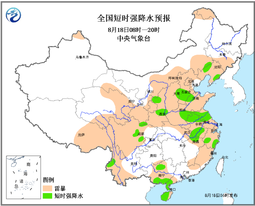 东北华北江淮江南东部华南四川盆地等地有强对流天气