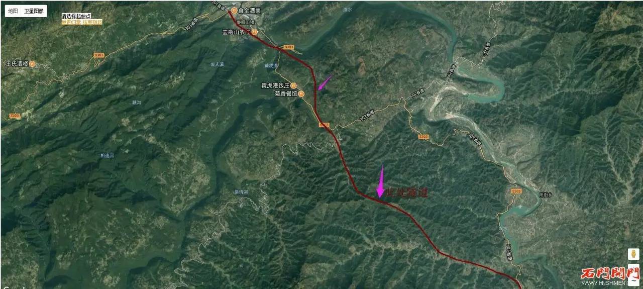 g241壶瓶山至磨市线路走向分析