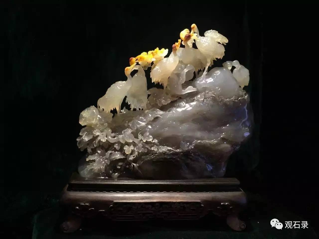 高山石 松鹤延年 冯久和作