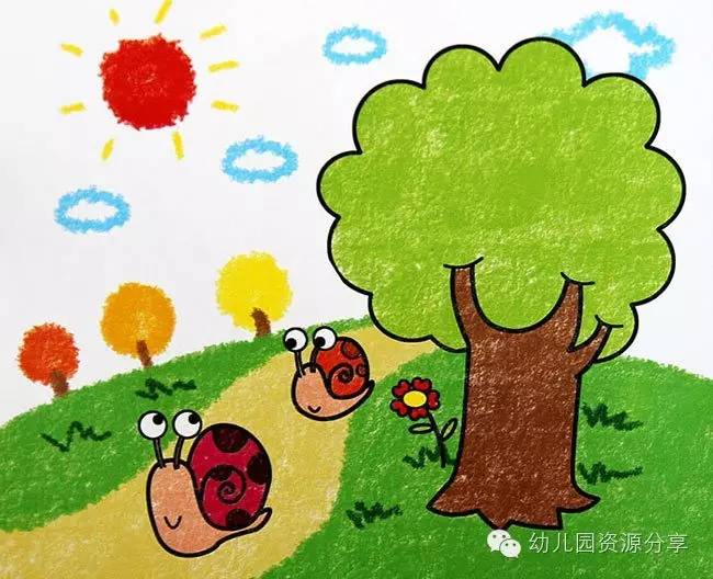 幼儿教师最喜欢的幼儿蜡笔范画(一)