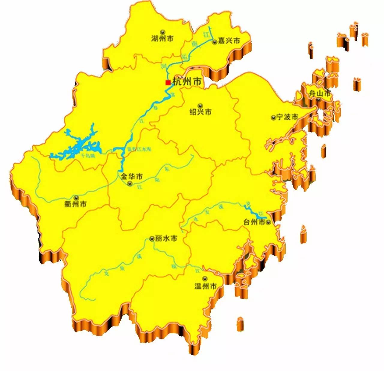 浙江省地图 map of zhejiang province