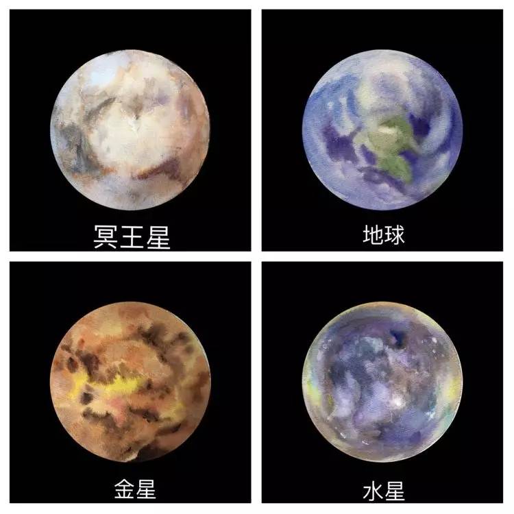 了一下太阳系行星的一些知识,感觉画得还是蛮轻松的,水星画得有点乱