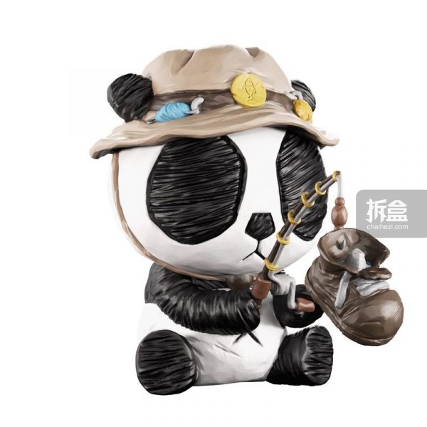 mighty jaxx x cacooca panda ink: fish 钓鱼熊猫