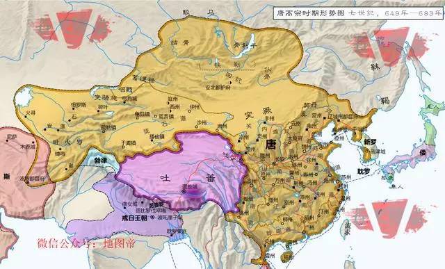 地图上的大唐帝国图片