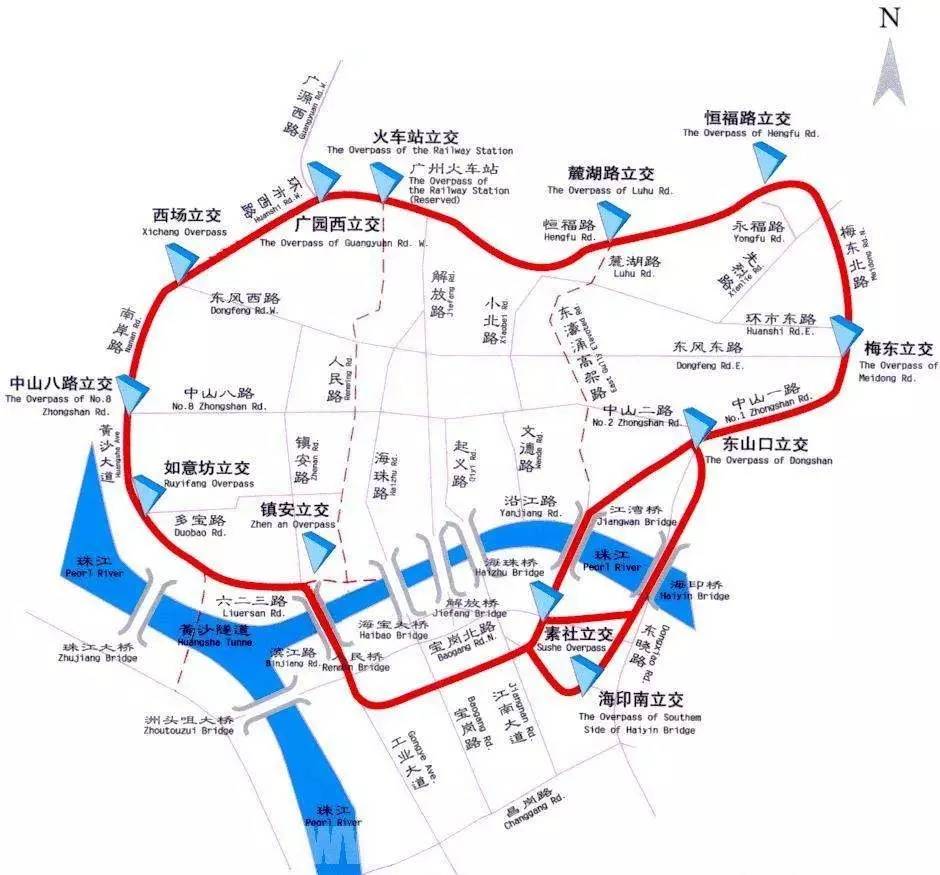 内环,指的是广州内环路,作为市中心一条重要环形快速路,范围囊括了