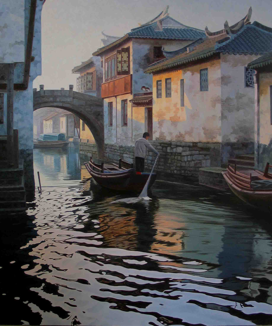 中国画家 于达- 水乡 油画作品欣赏