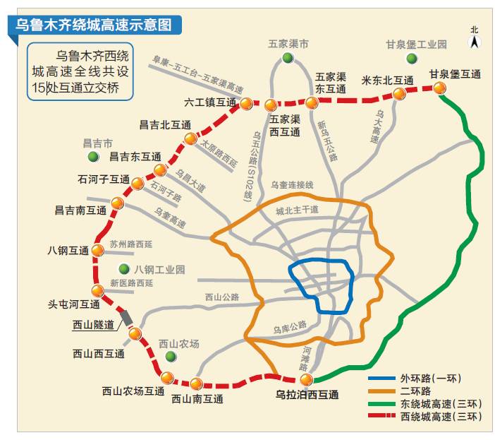 乌市东绕城高速通车,货车不禁行!西绕城高速将开建